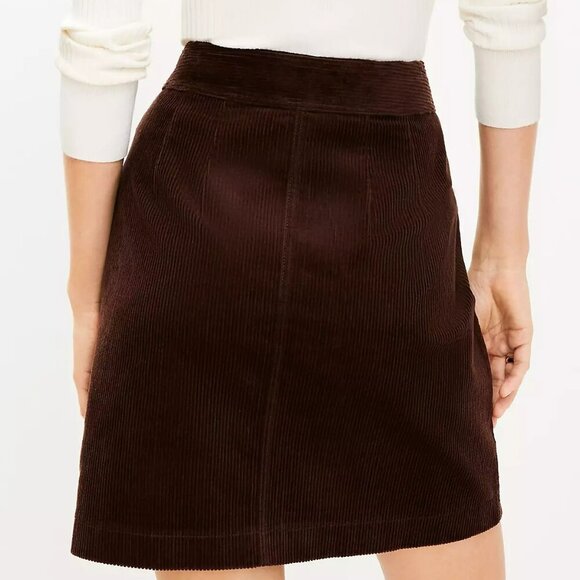 LOFT Petites Corduroy Mini Skirt Teal Size 2P NWT - Picture 9 of 9